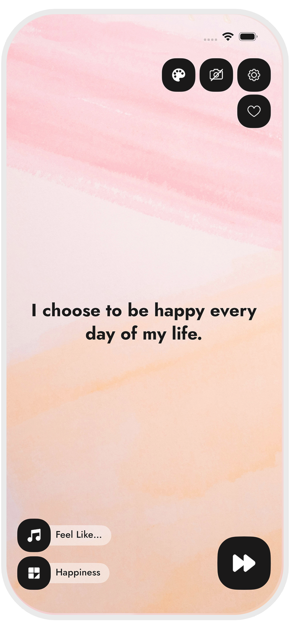 Daily Affirmations Mirror app on iPhone showing affirmation